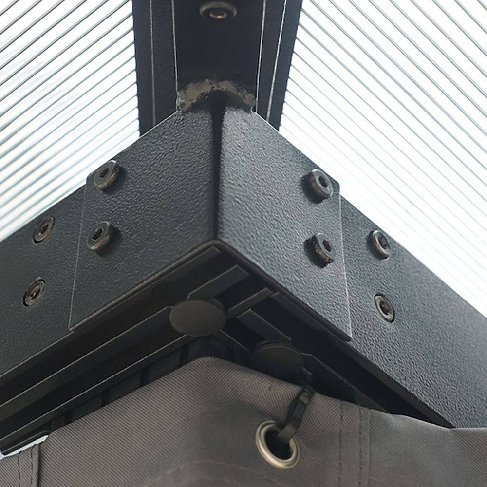 Pergola autoportante alu toit 4 pentes gris 10,80 m2 - Gloriette - Image 3