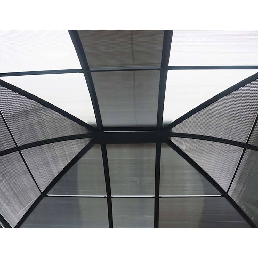 Pergola autoportante alu toit 4 pentes gris 10,80 m2 - Gloriette - Image 13