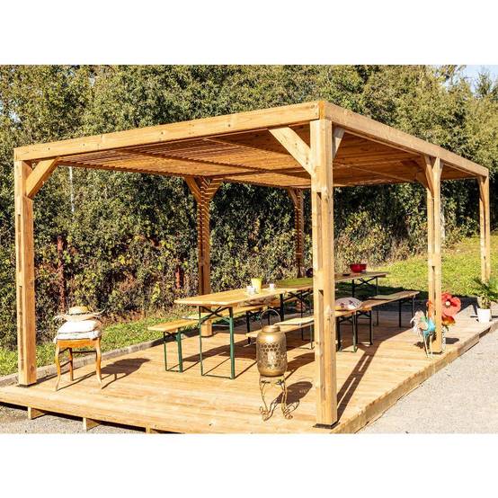 Pergola autoportante bois traité - HABRITA - Image 1