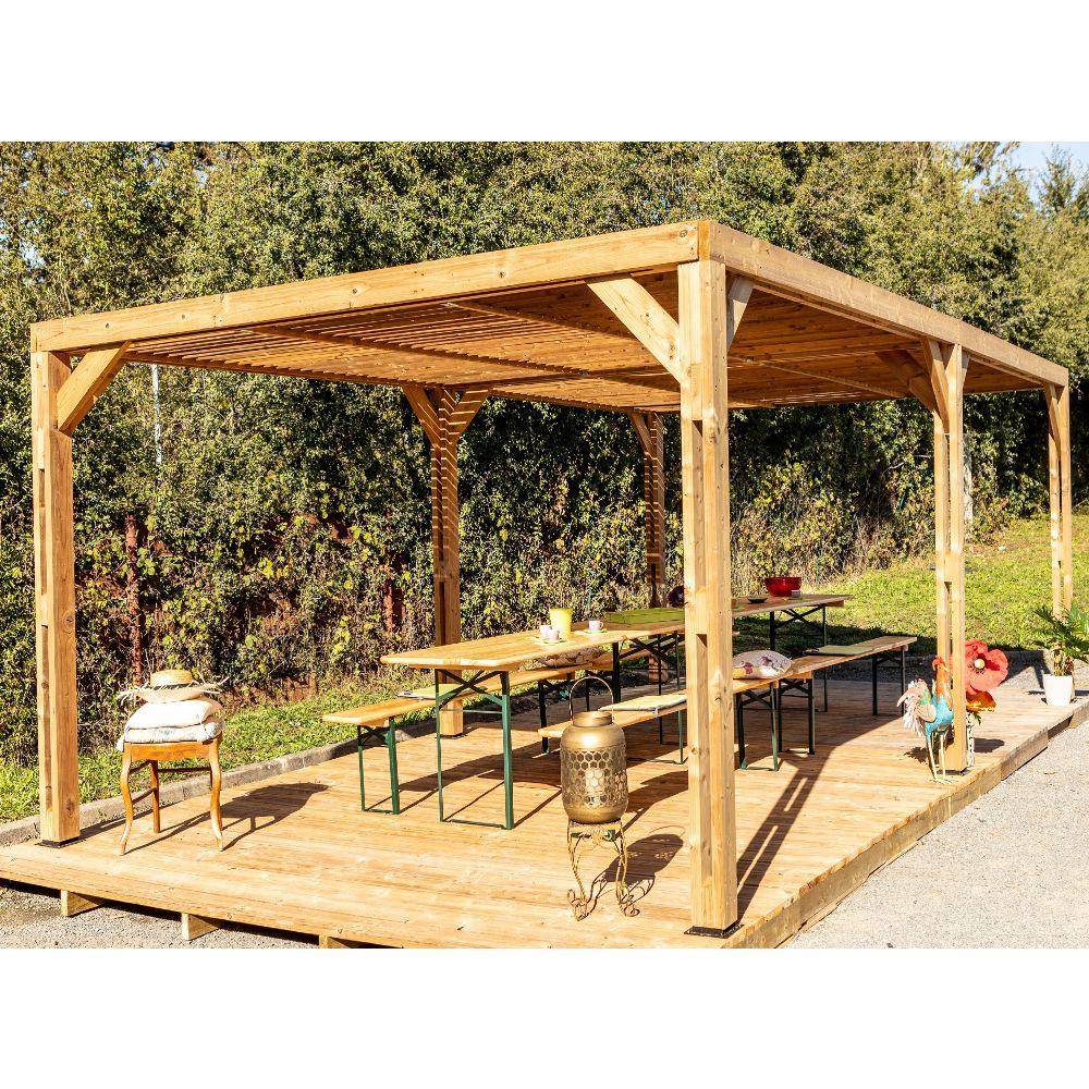 Pergola autoportante bois traité - HABRITA