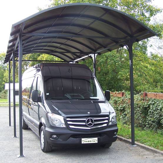 Carport pour camping-car aluminium gris anthracite 27,51 m² - HABRITA - Image 4