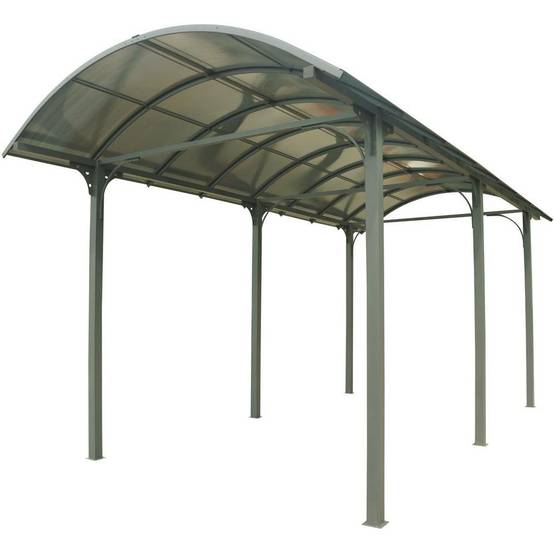 Carport pour camping-car aluminium gris anthracite 27,51 m² - HABRITA - Image 1