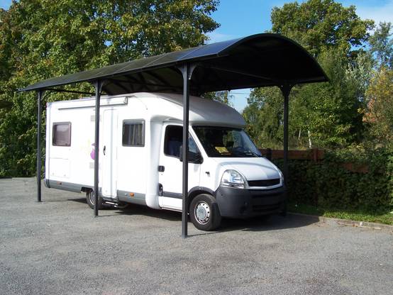 Carport pour camping-car aluminium gris anthracite 27,51 m² - HABRITA - Image 16