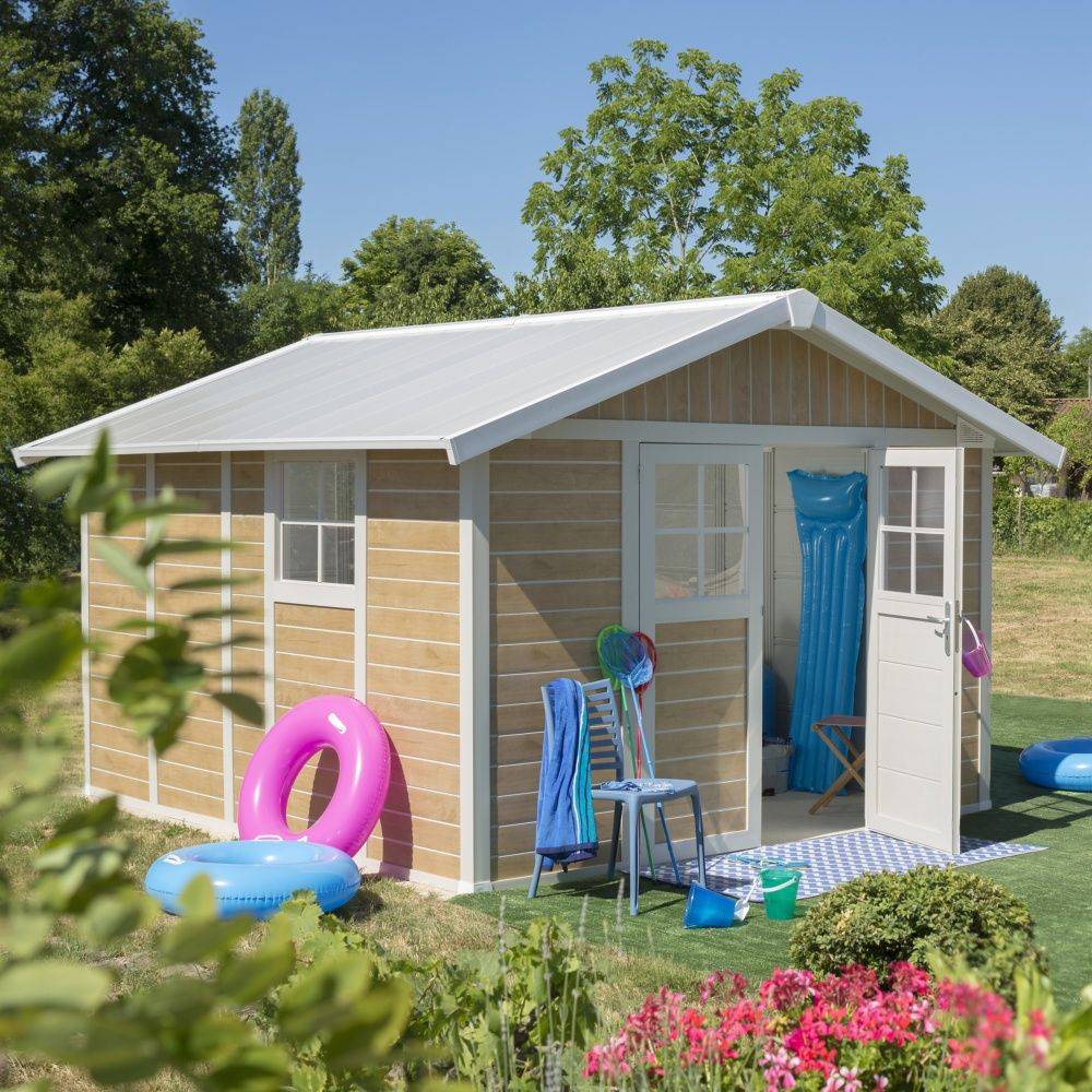 Grosfillex - Abri De Jardin Chêne Naturel 10,6m² Ep.26mm - GROSFILLEX