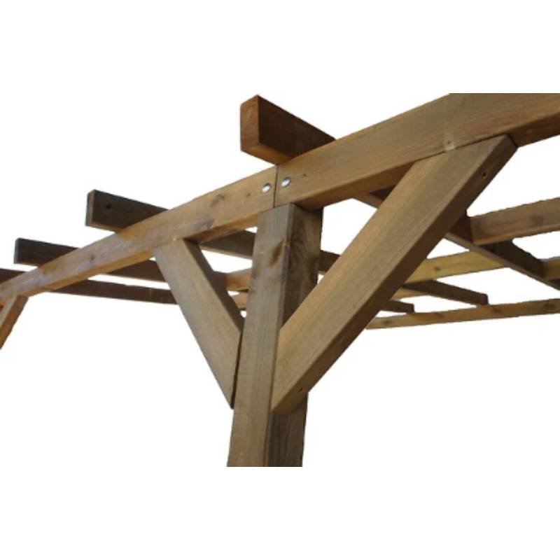 Toit-terrasse Pergola Bois Marron - CHALET & JARDIN - Image 9