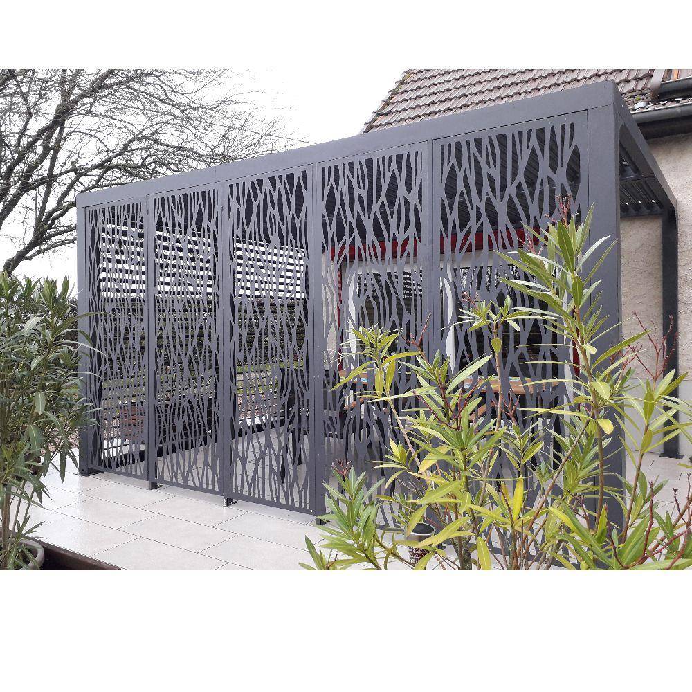 Pergola bioclimatique aluminium gris anthracite - HABRITA - Image 1