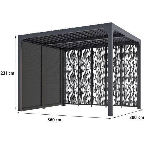 Pergola bioclimatique aluminium gris anthracite - HABRITA - Image 3