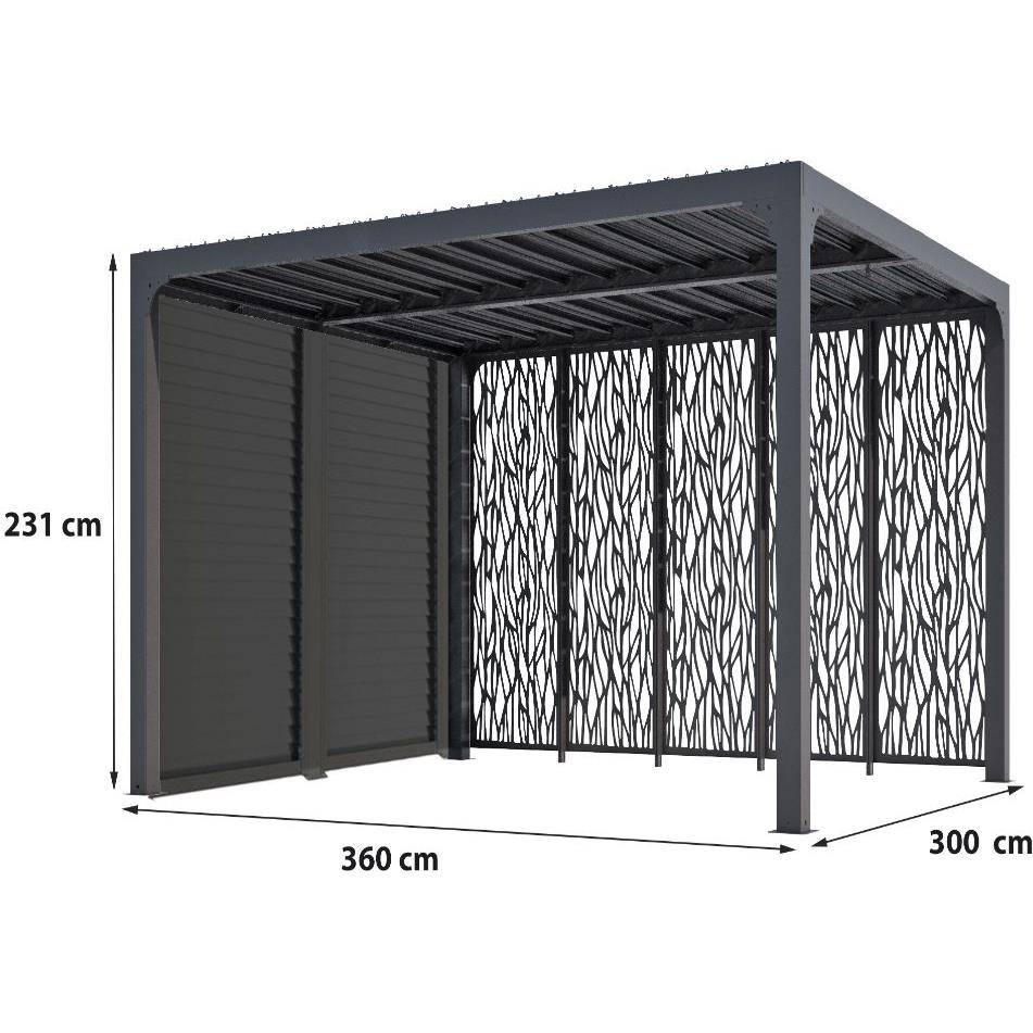 Pergola bioclimatique aluminium gris anthracite - HABRITA - Image 3