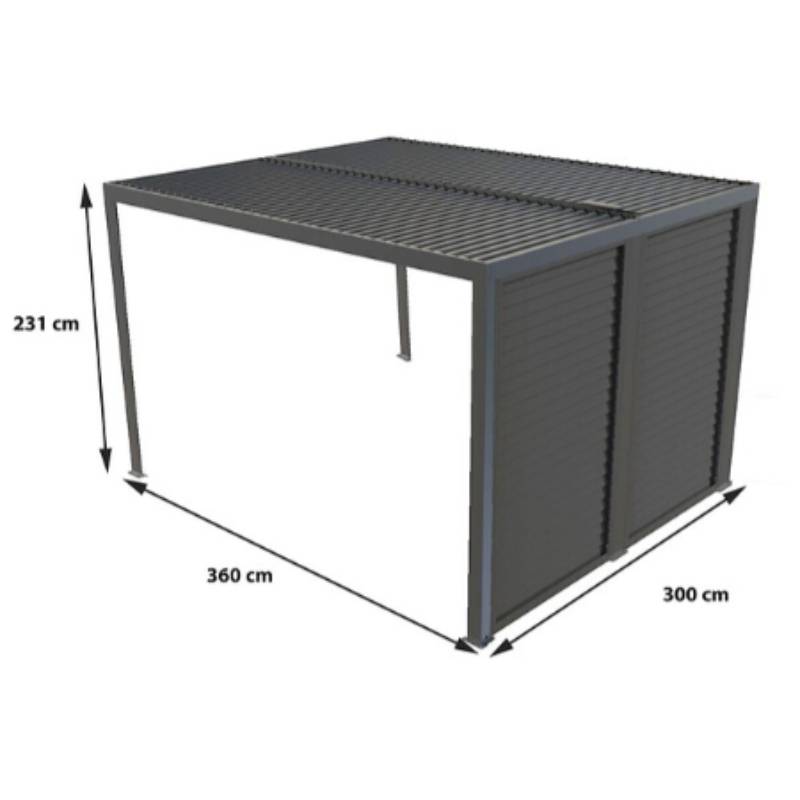 Pergola autoportante bioclim. Alu. Vantelles latérales 10,80 m2 - Image 3