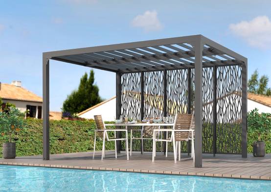 Pergola autoportante bioclima. alu. 5 panneaux Moucha. 10,80 m2 - Image 10