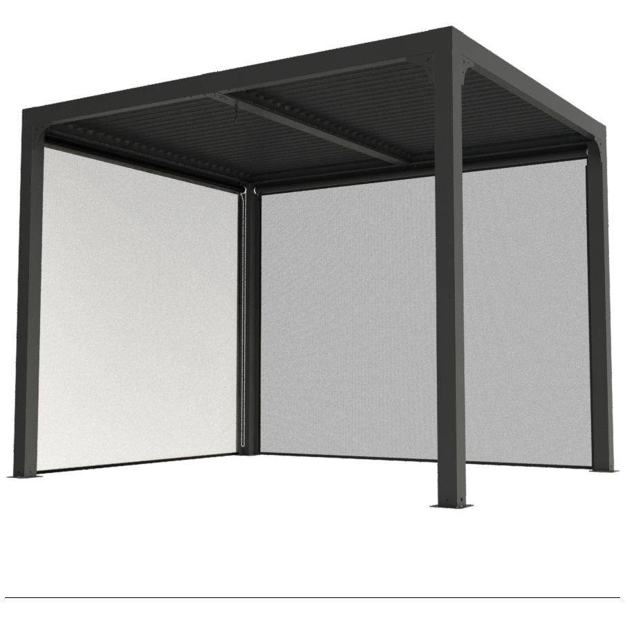 Pergola autoportante bioclim. en alu. avec rideau manuel 7m2 - Image 3