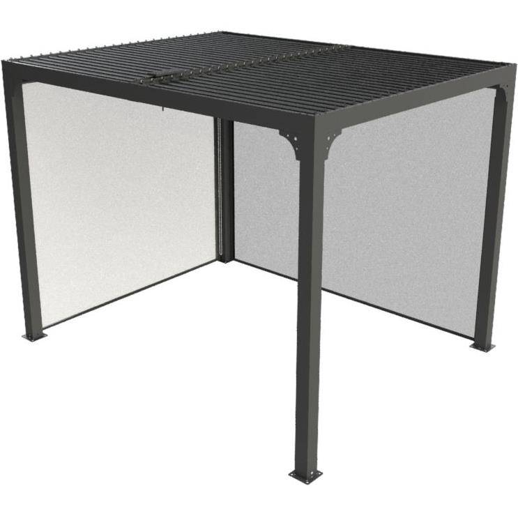 Pergola autoportante bioclim. en alu. avec rideau manuel 7m2 - Image 2