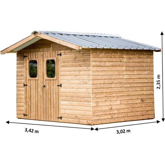 Habrita - Abri de jardin Bois Thermo-Chauffé 10,33m² Ep.19mm - HABRITA - Image 6