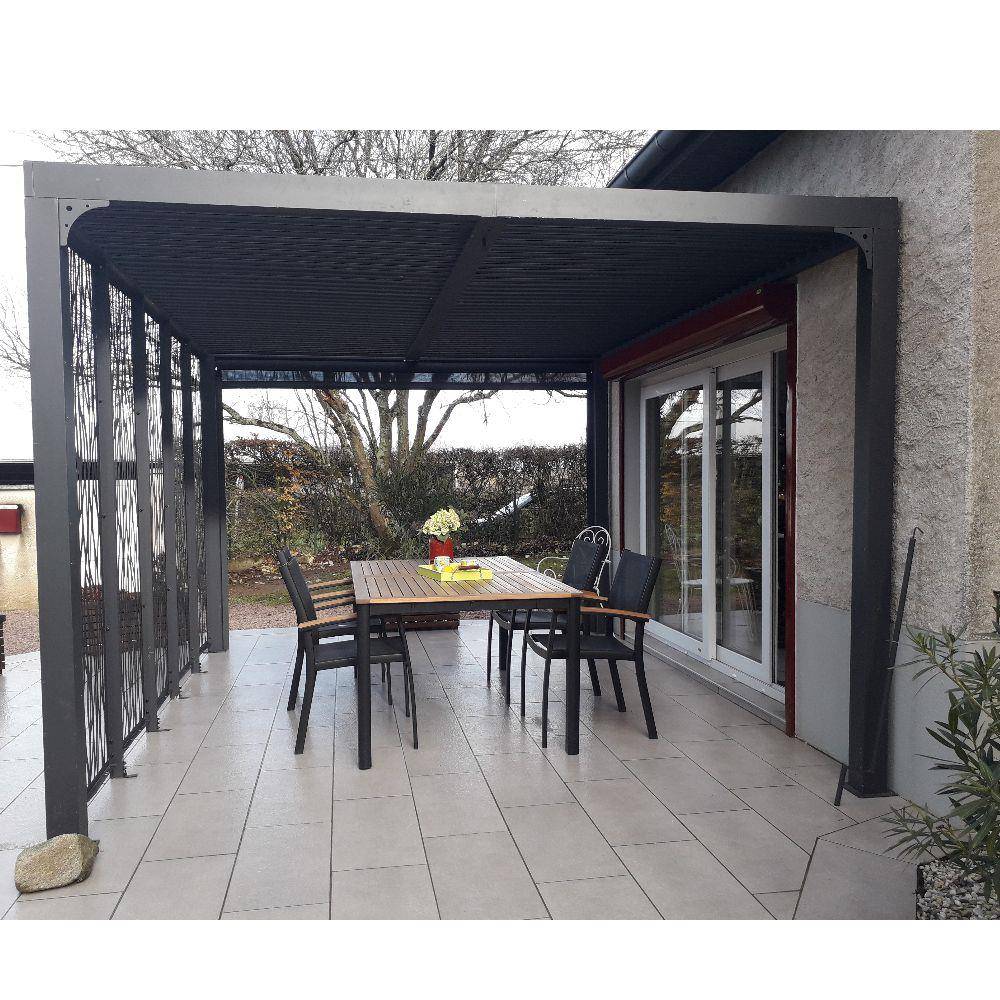Pergola autoportante bioclima. Alu. Panneaux et Rideau 10,80m2 - Image 1