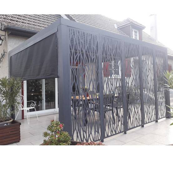 Pergola autoportante bioclima. Alu. Panneaux et Rideau 10,80m2 - Image 5
