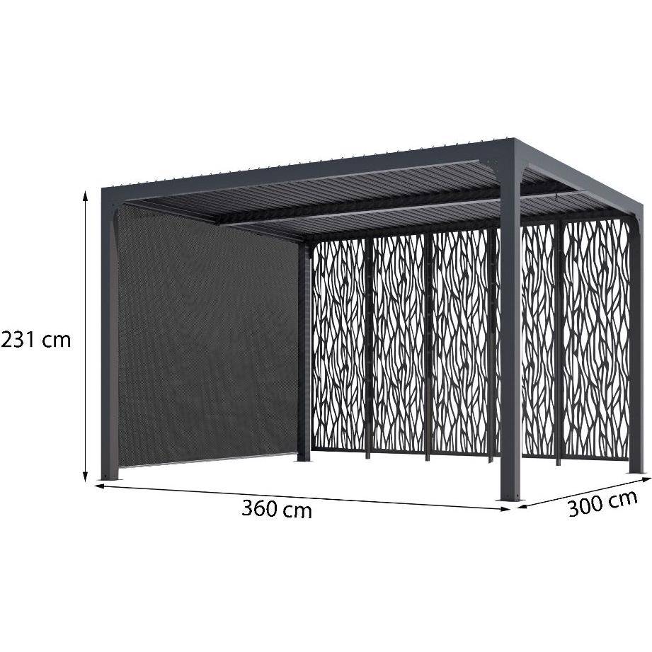 Pergola autoportante bioclima. Alu. Panneaux et Rideau 10,80m2 - Image 2