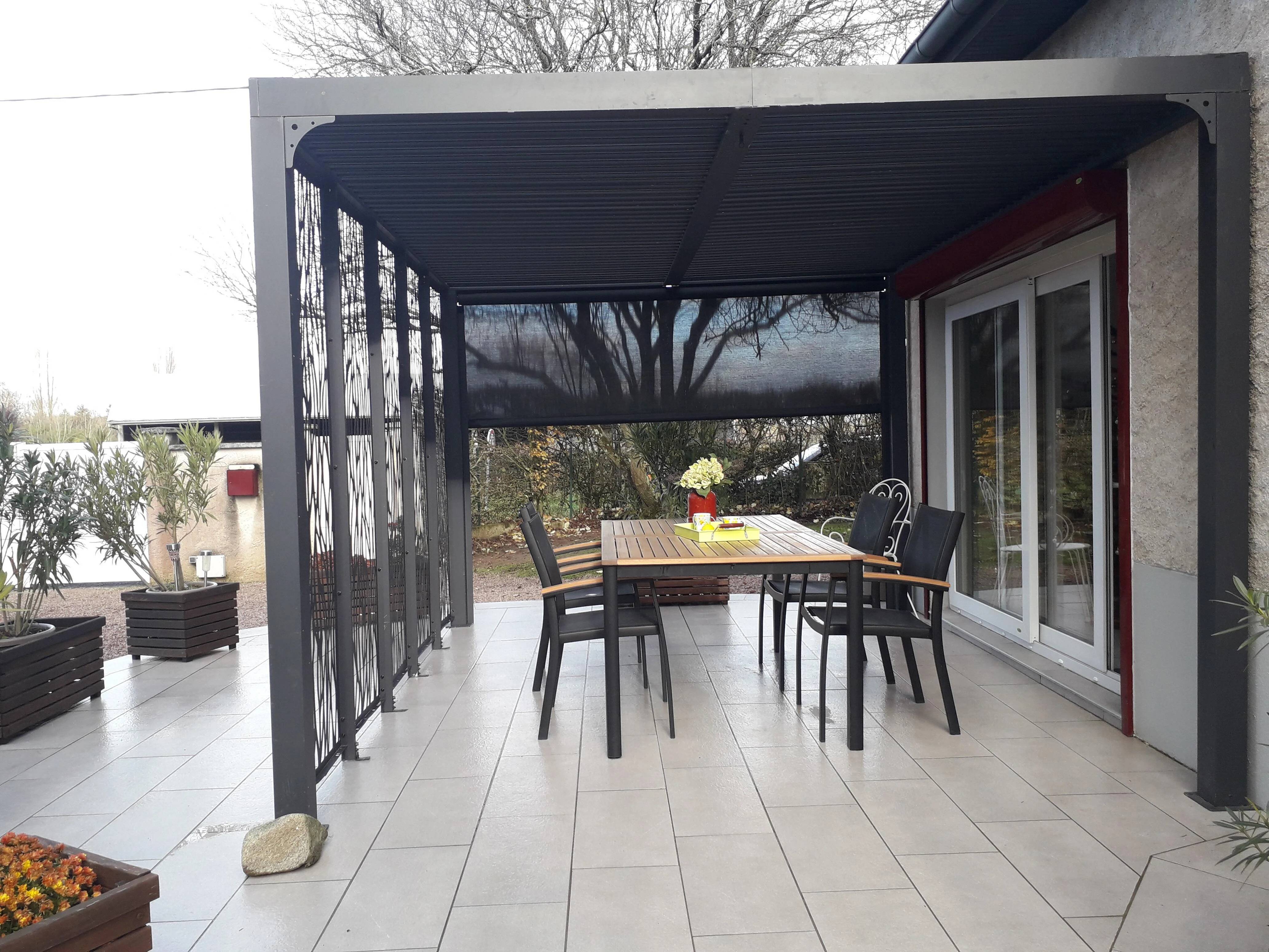 Pergola autoportante bioclima. Alu. Panneaux et Rideau 10,80m2 - Image 6