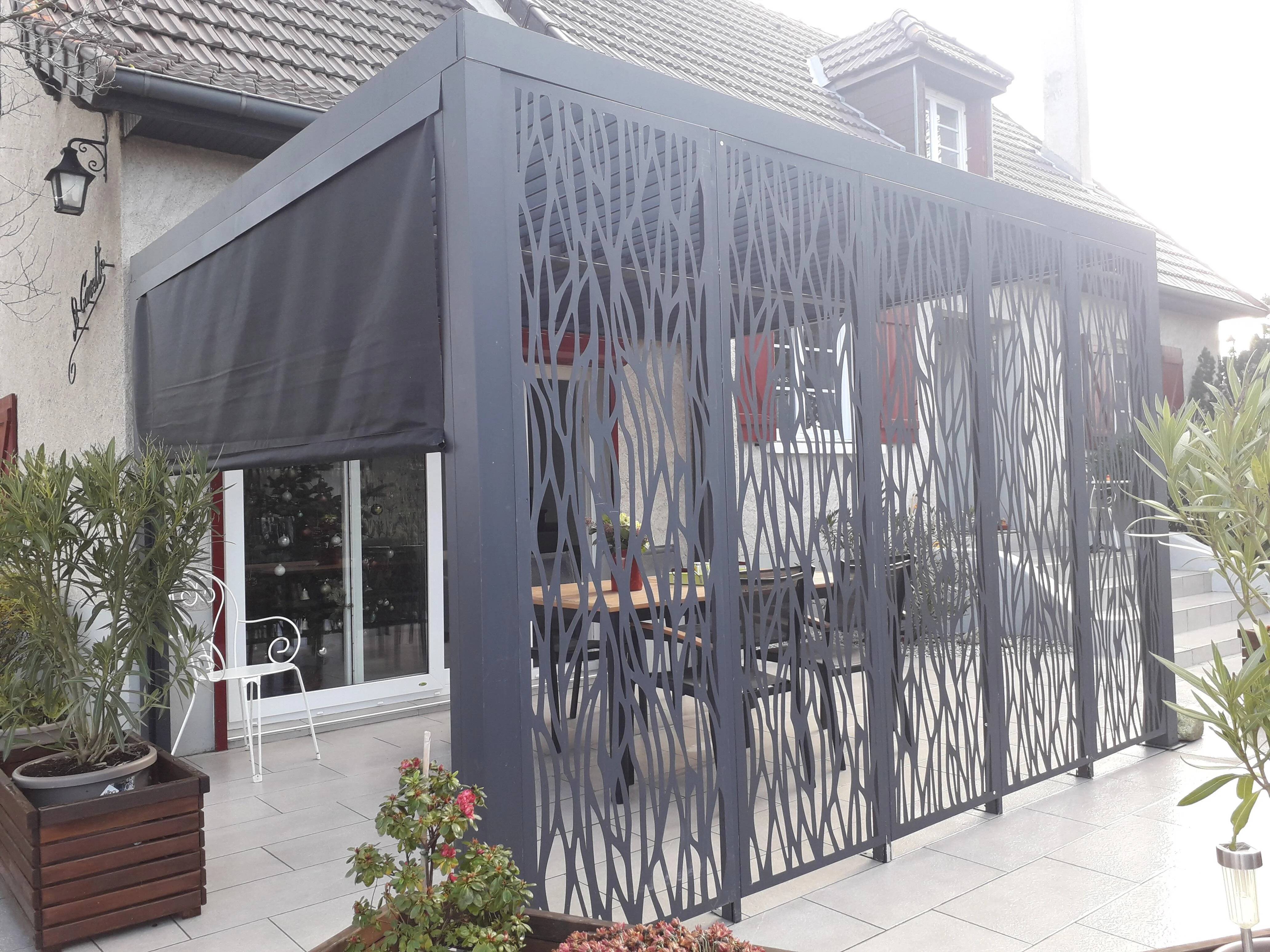 Pergola autoportante bioclima. Alu. Panneaux et Rideau 10,80m2 - Image 7