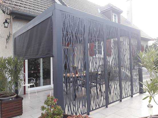 Pergola autoportante bioclima. Alu. Panneaux et Rideau 10,80m2 - Image 8
