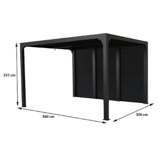 Pergola autoport biocli. Alu Vantelles lat. côté 3m60- 10,80m2 - Image 3