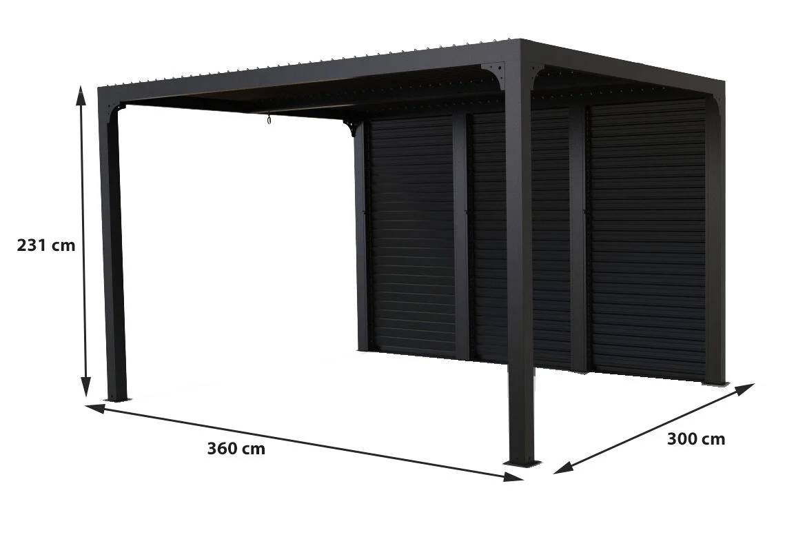 Pergola autoport biocli. Alu Vantelles lat. côté 3m60- 10,80m2 - Image 5