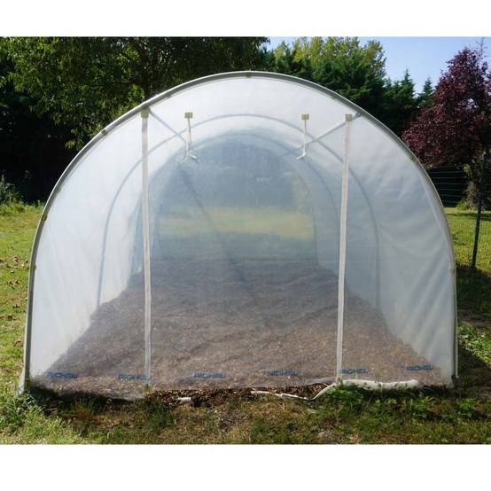 Richel Serre - Serre maraichère 13,5m² pied droit 1 porte zip acier galva PE L. 4,5 x l. 3 x H. 2 m – Richel serre - Image 1