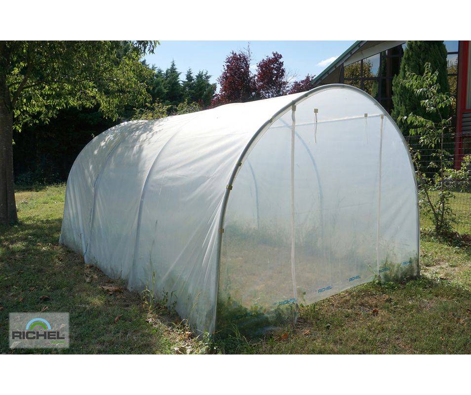 Richel Serre - Serre maraichère 13,5m² pied droit 1 porte zip acier galva PE L. 4,5 x l. 3 x H. 2 m – Richel serre - Image 7