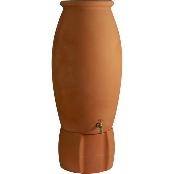 Belli - Récupérateur d'eau de pluie Jarre PE coloris terre cuite 235L Ø 60 x H. 146 cm + accessoires – BELLI - Image 1