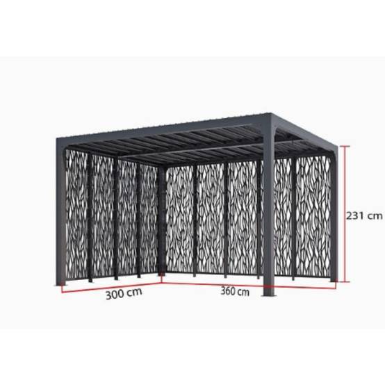 Pergola autoportante bioclim alu av panneaux sur 2 côtés 10,80 m2 - Image 3