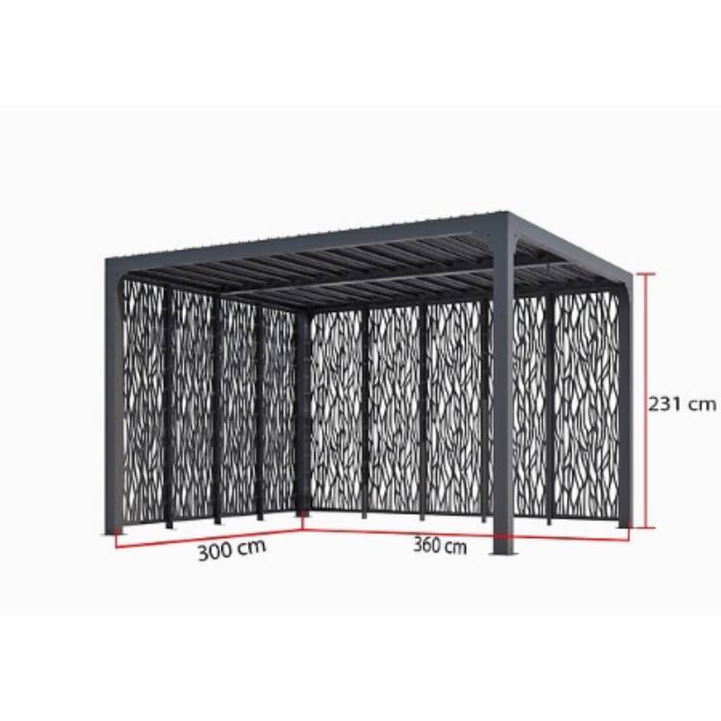 Pergola autoportante bioclim alu av panneaux sur 2 côtés 10,80 m2 - Image 3