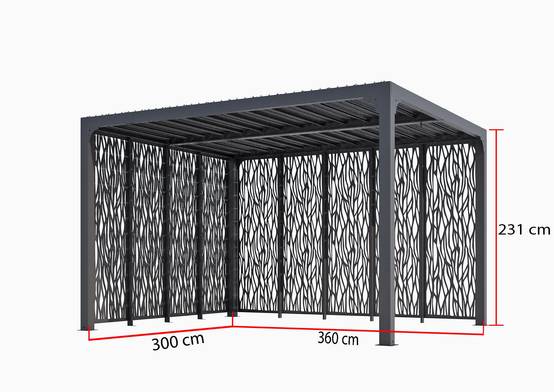 Pergola autoportante bioclim alu av panneaux sur 2 côtés 10,80 m2 - Image 6
