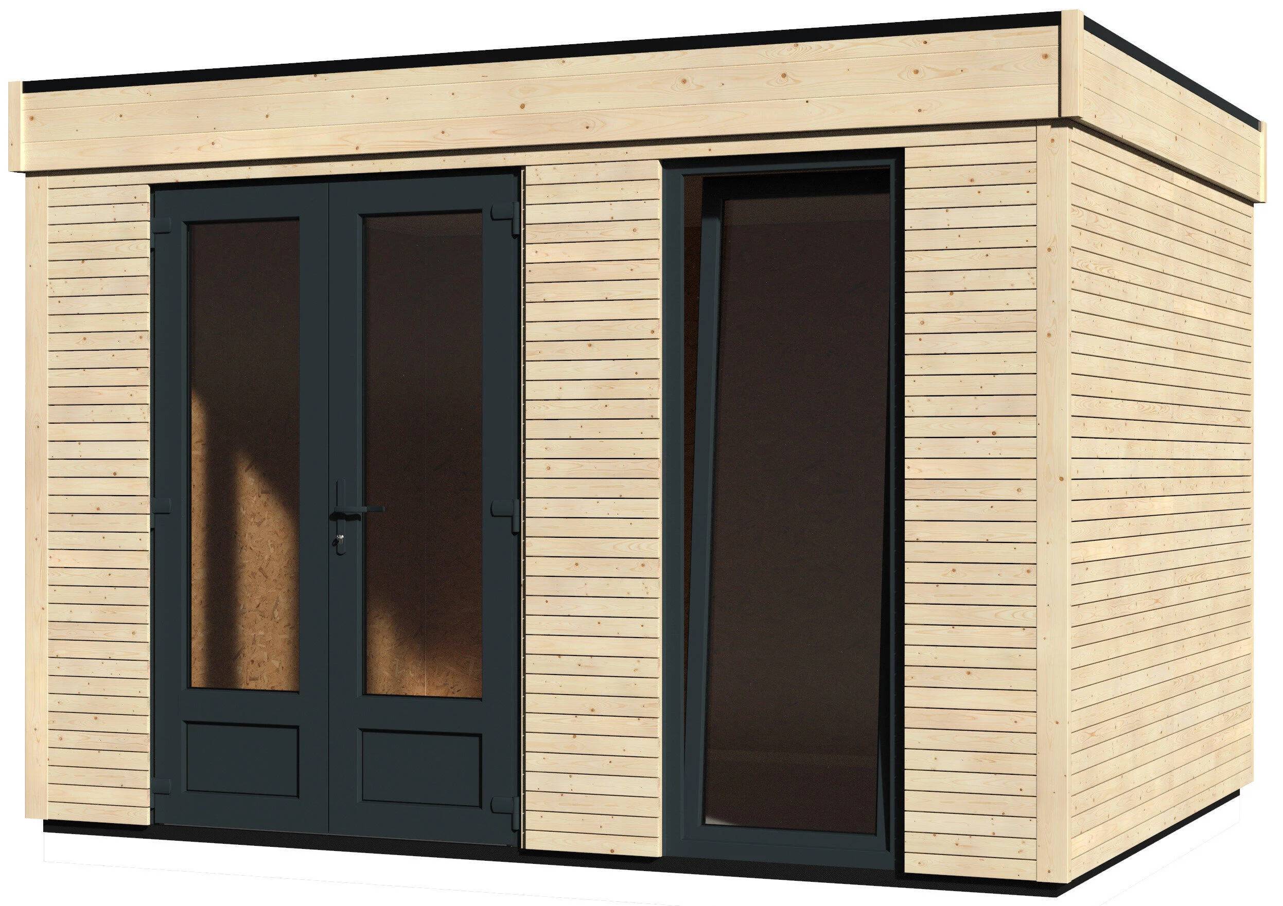 Decor et Jardin - Abri de Jardin Bois Toit Plat Semi-Habitable 9,7m² Ep.90mm - DECOR ET JARDIN