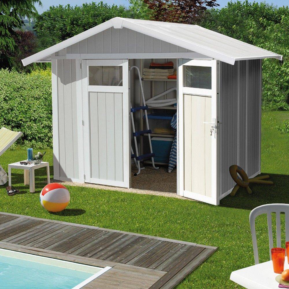 Grosfillex - Abri De Jardin PVC Gris Vert 4,9m² Ep.26mm Utility - GROSFILLEX