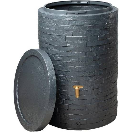 Graf - Récupérateur d'eau de pluie 250L robinet, collecteur et couvercle inclus gris graphite - GRAF - Image 1