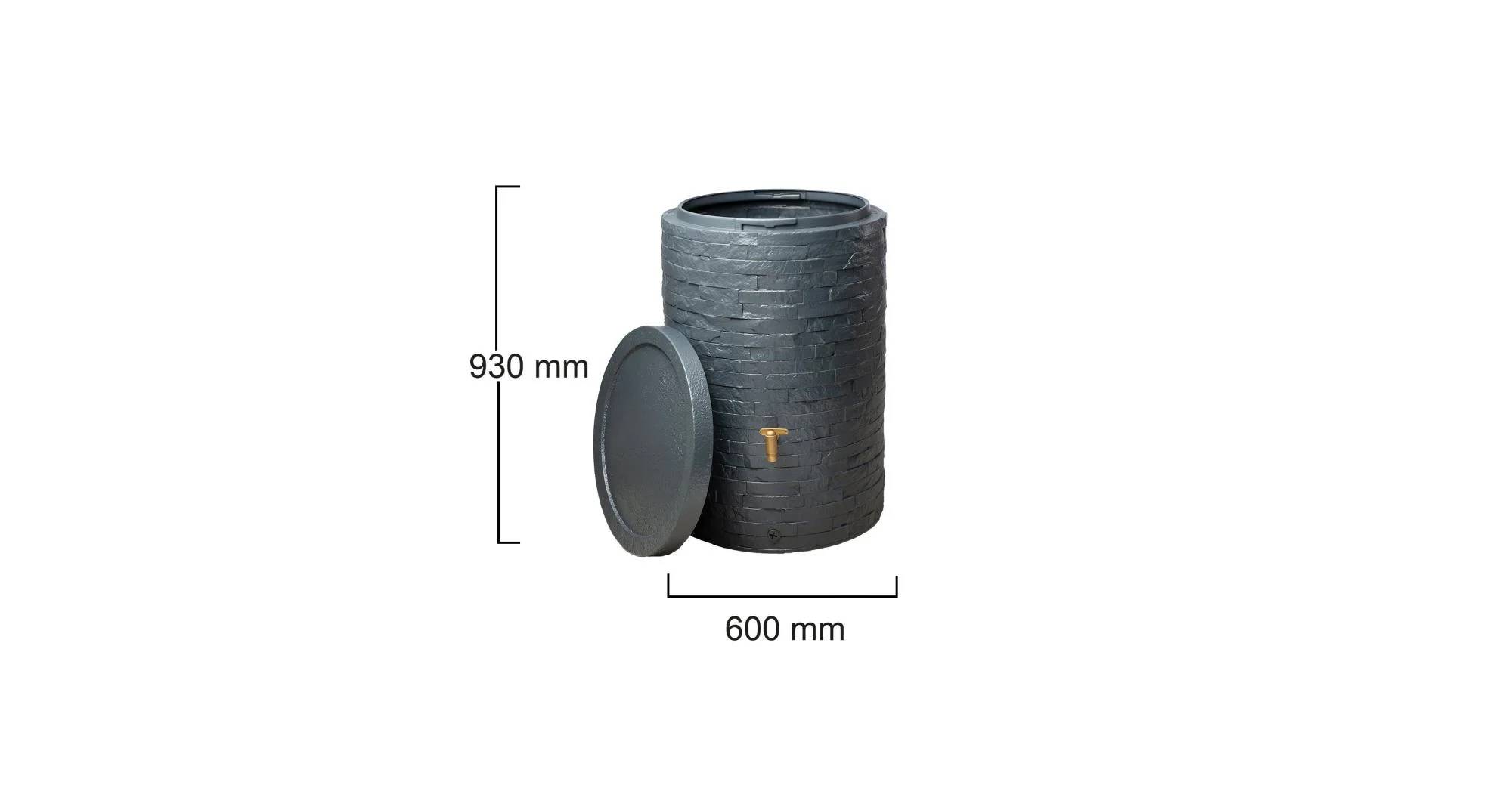 Graf - Récupérateur d'eau de pluie 250L robinet, collecteur et couvercle inclus gris graphite  - GRAF - Image 8