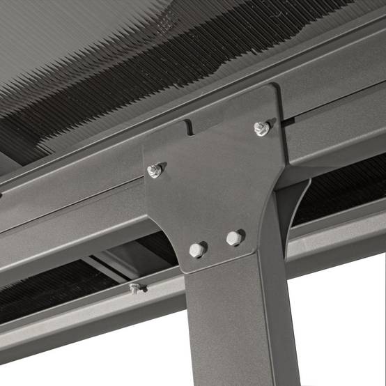 Tonnelle adossée aluminium et toit en polycarbonate 9.21 M2 - Image 8