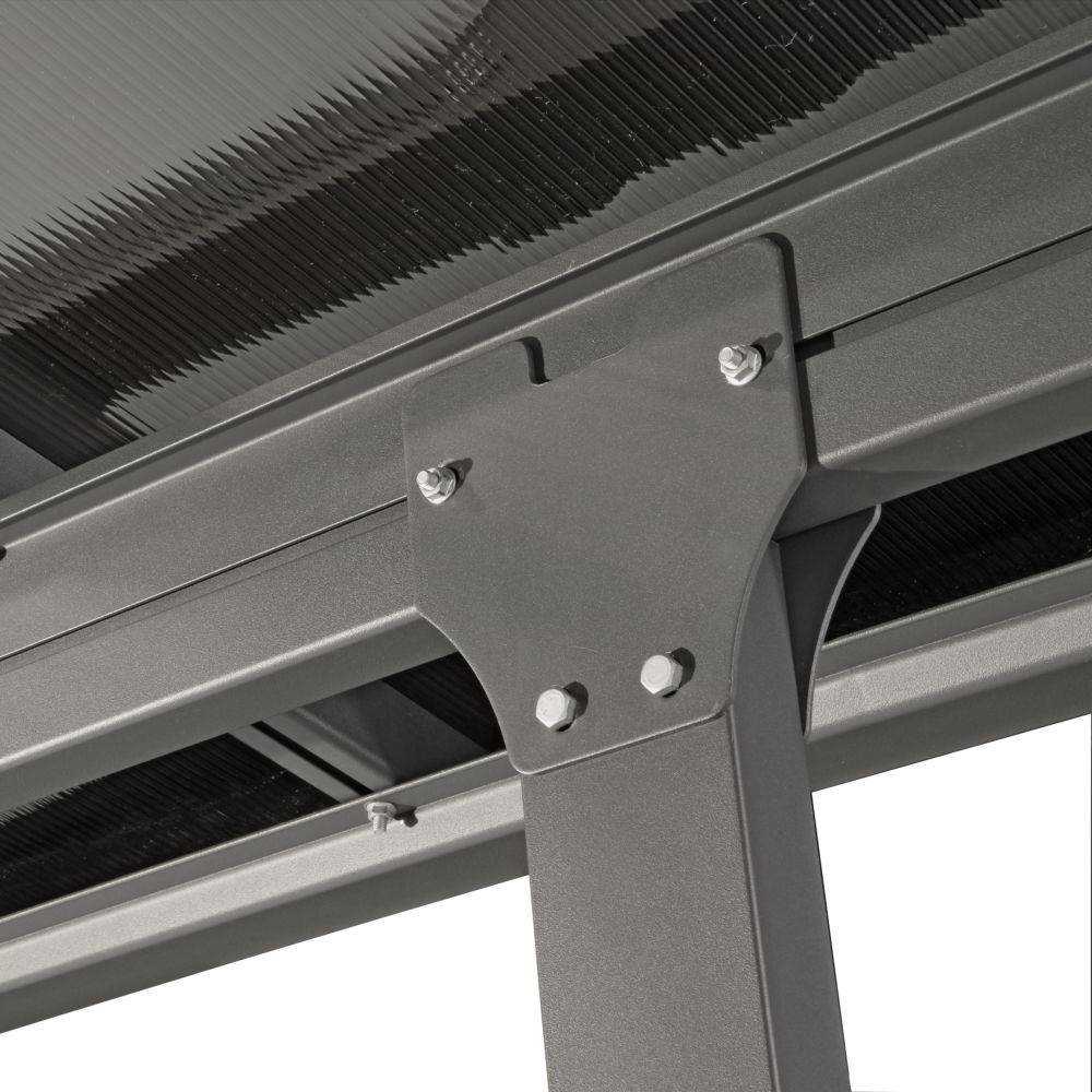 Tonnelle adossée aluminium et toit en polycarbonate 9.21 M2 - Image 8
