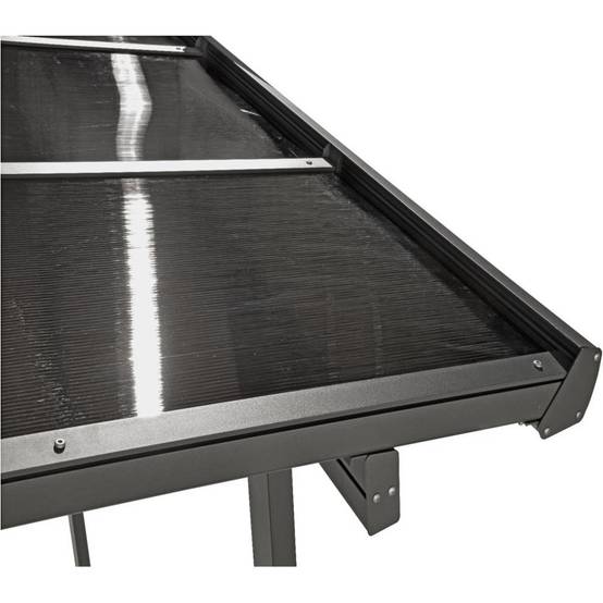 Tonnelle adossée aluminium et toit en polycarbonate 9.21 M2 - Image 9