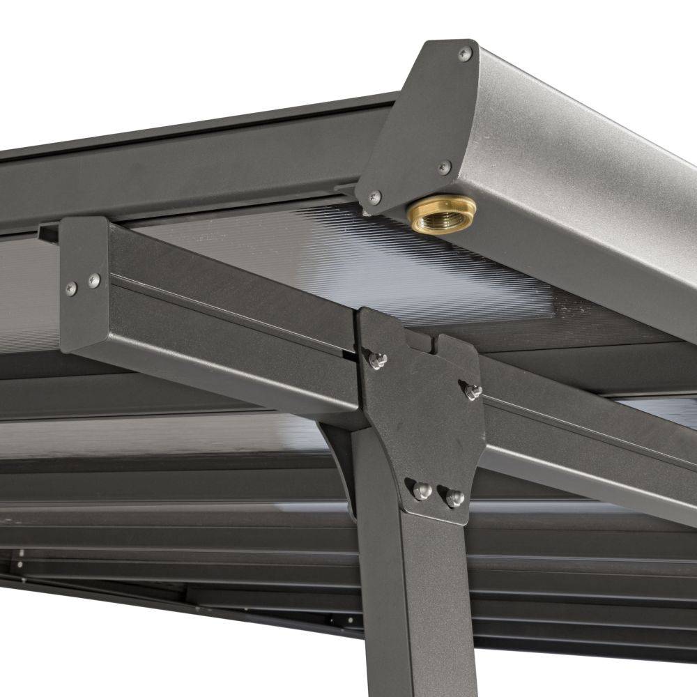 Tonnelle adossée aluminium et toit en polycarbonate 9.21 M2 - Image 2