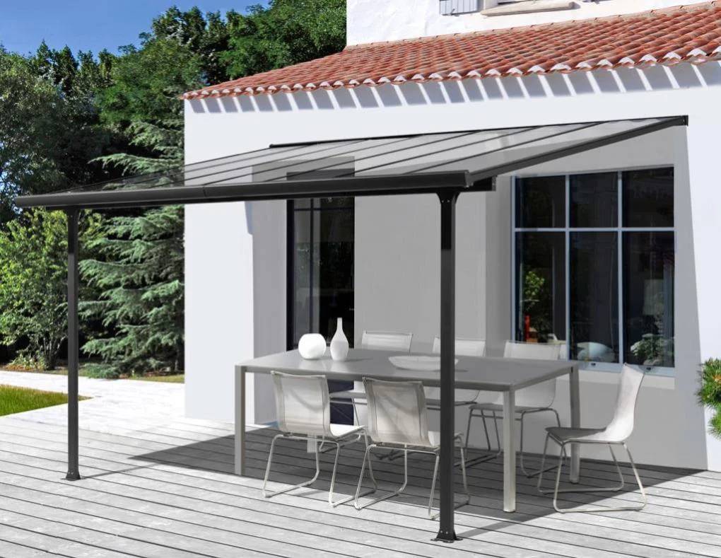 Tonnelle adossée aluminium et toit en polycarbonate 9.21 M2 - Image 10