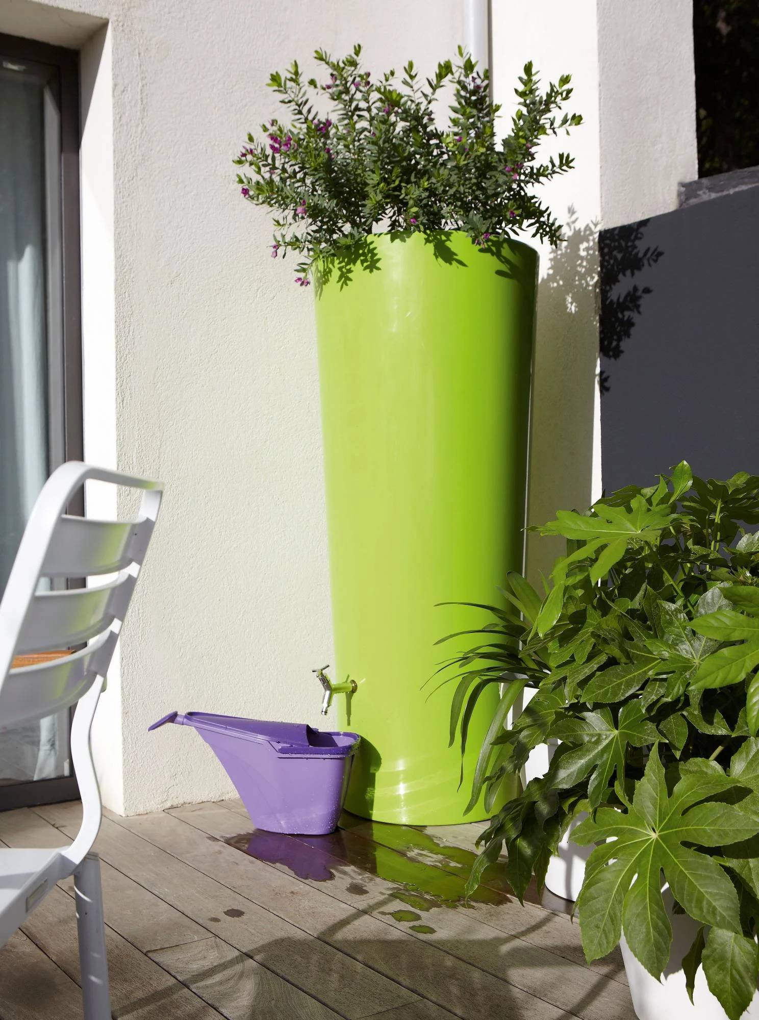 Garantia - Récupérateur d'eau de pluie 350L bac à plantes, collecteur et robinet inclus Vert pomme - GARANTIA - Image 5