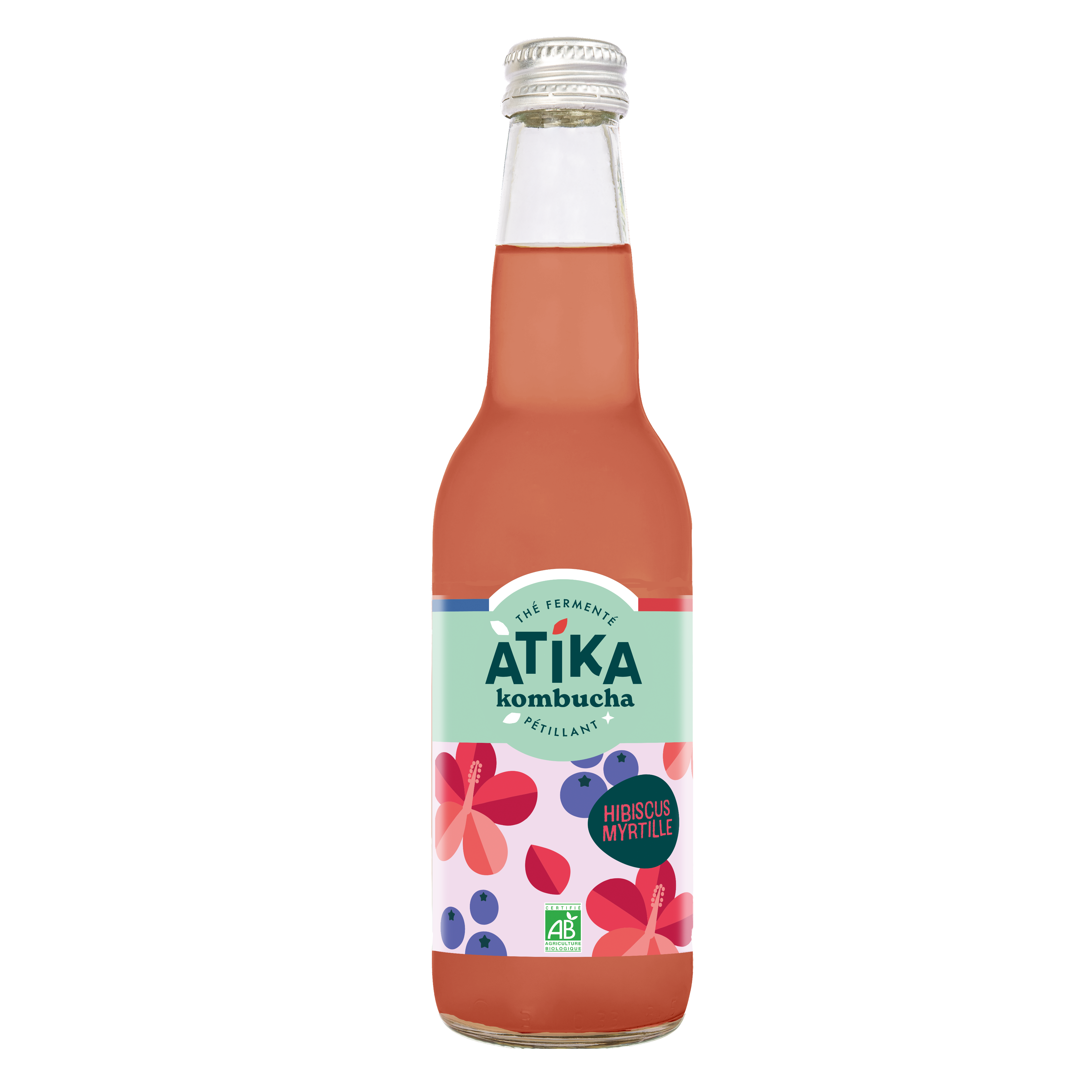 Atika - Kombucha Hibiscus Arándano Bio 33 cl - Atika