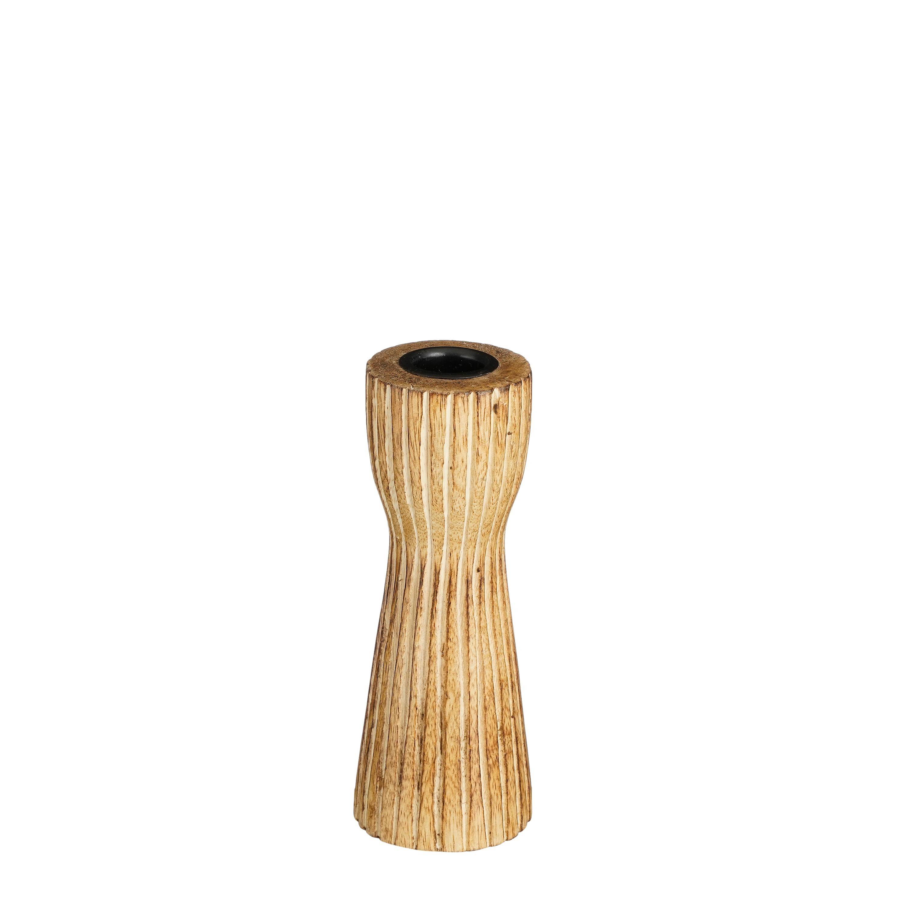 Portavelas Indiana madera Mica marrón Ø 6 x 15 cm - EDELMAN