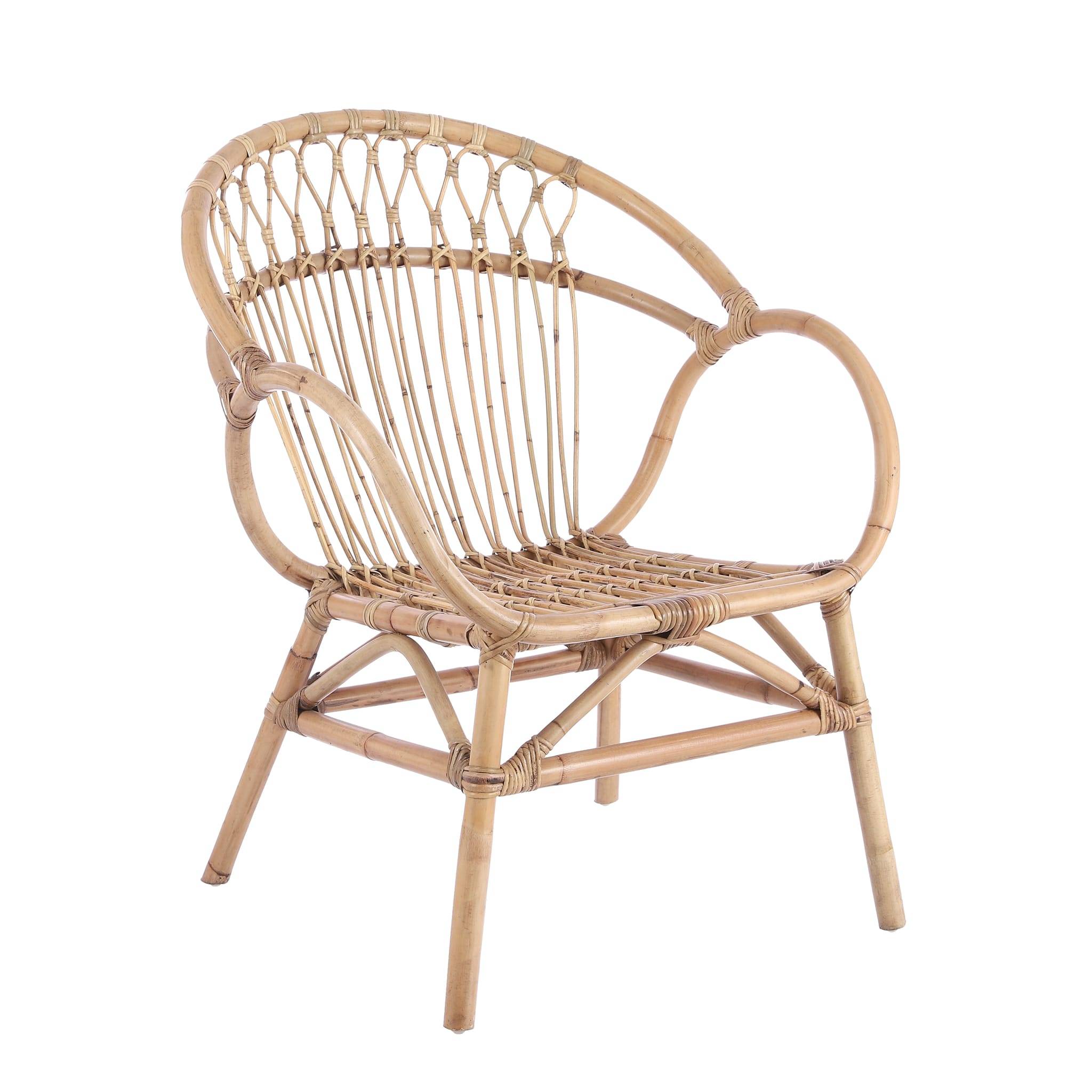 Chaise de bistrot en rotin marron clair L.65 l.69 H.85 cm - Mica decorations - Imagen 1
