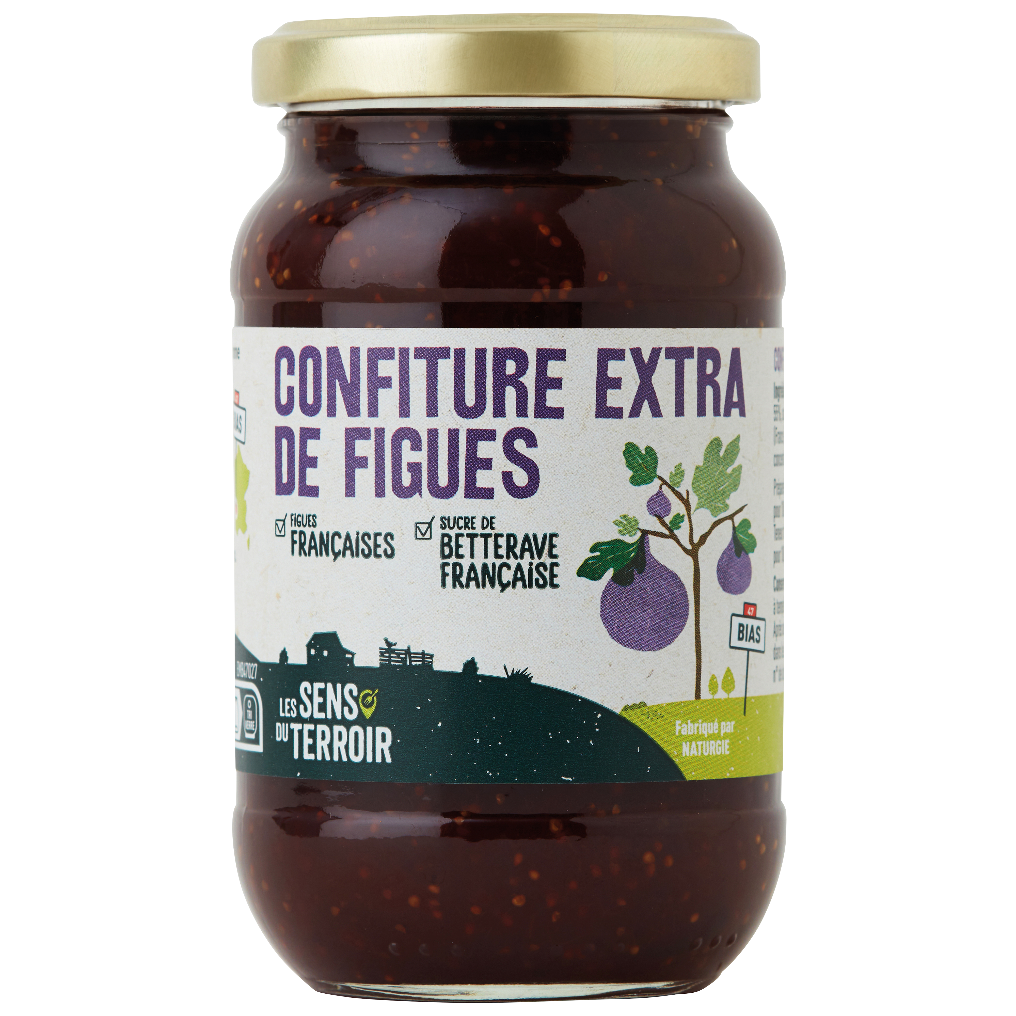 Les Sens du Terroir - Confiture extra de figues 320 g - Les Sens du Terroir