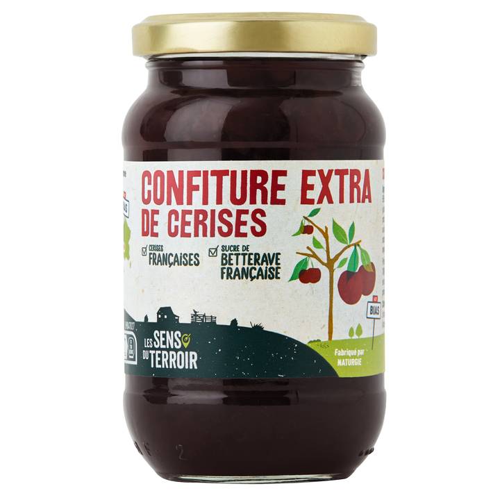Les Sens du Terroir - Confiture extra de cerises 320 g - Les Sens du Terroir
