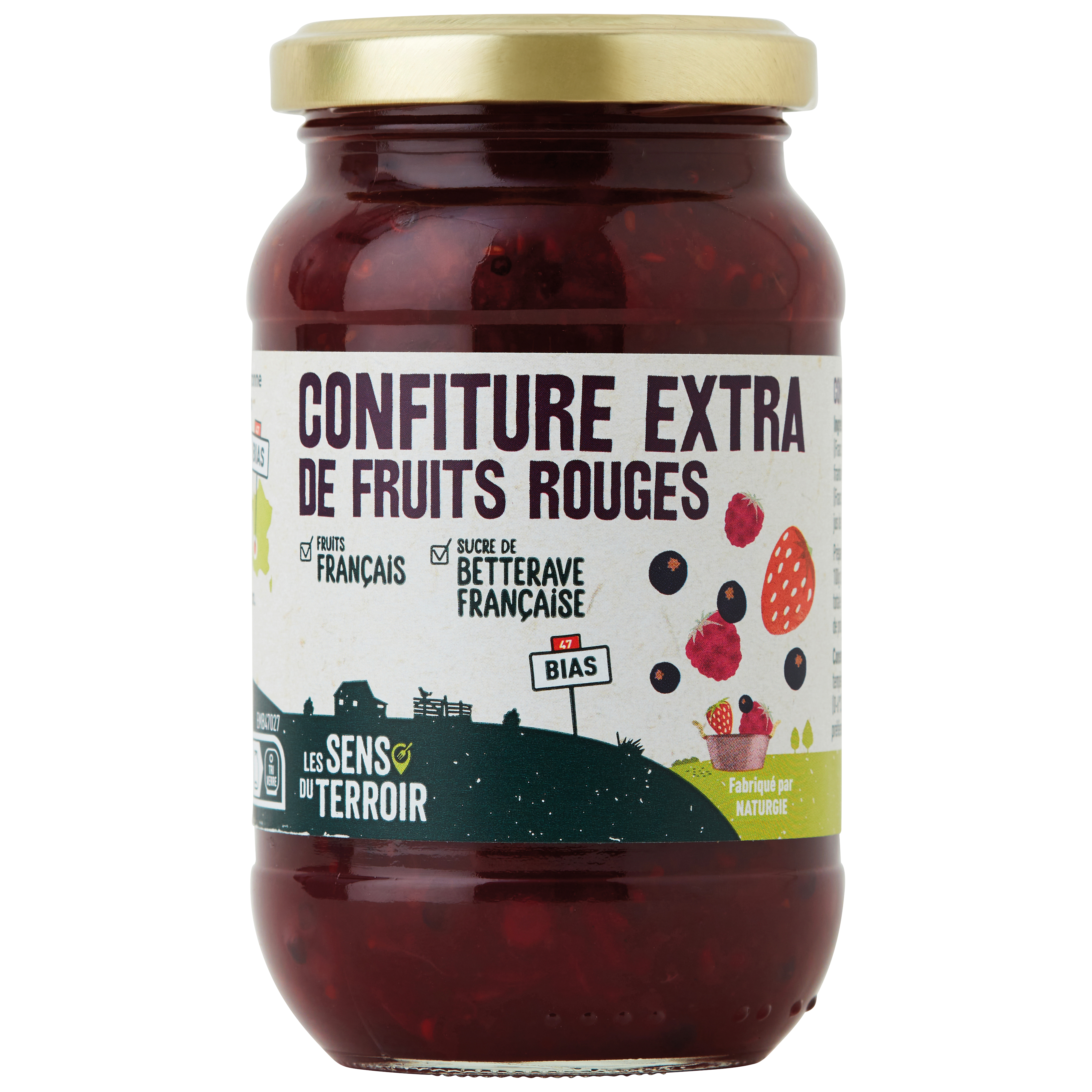 Les Sens du Terroir - Confiture extra de fruits rouges 320 g - Les Sens du Terroir