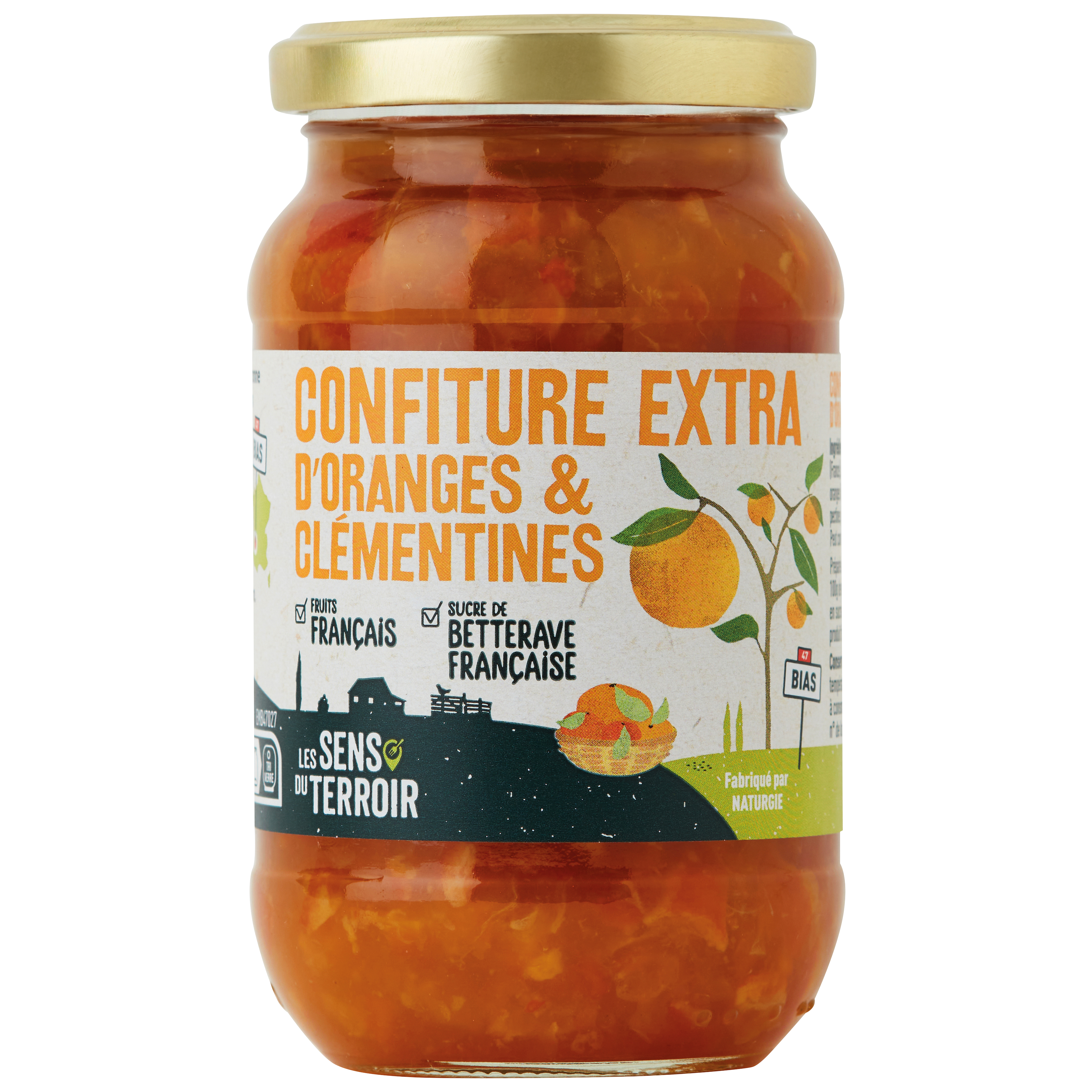 Les Sens du Terroir - Confiture extra oranges - clémentines 320 g - Les Sens du Terroir