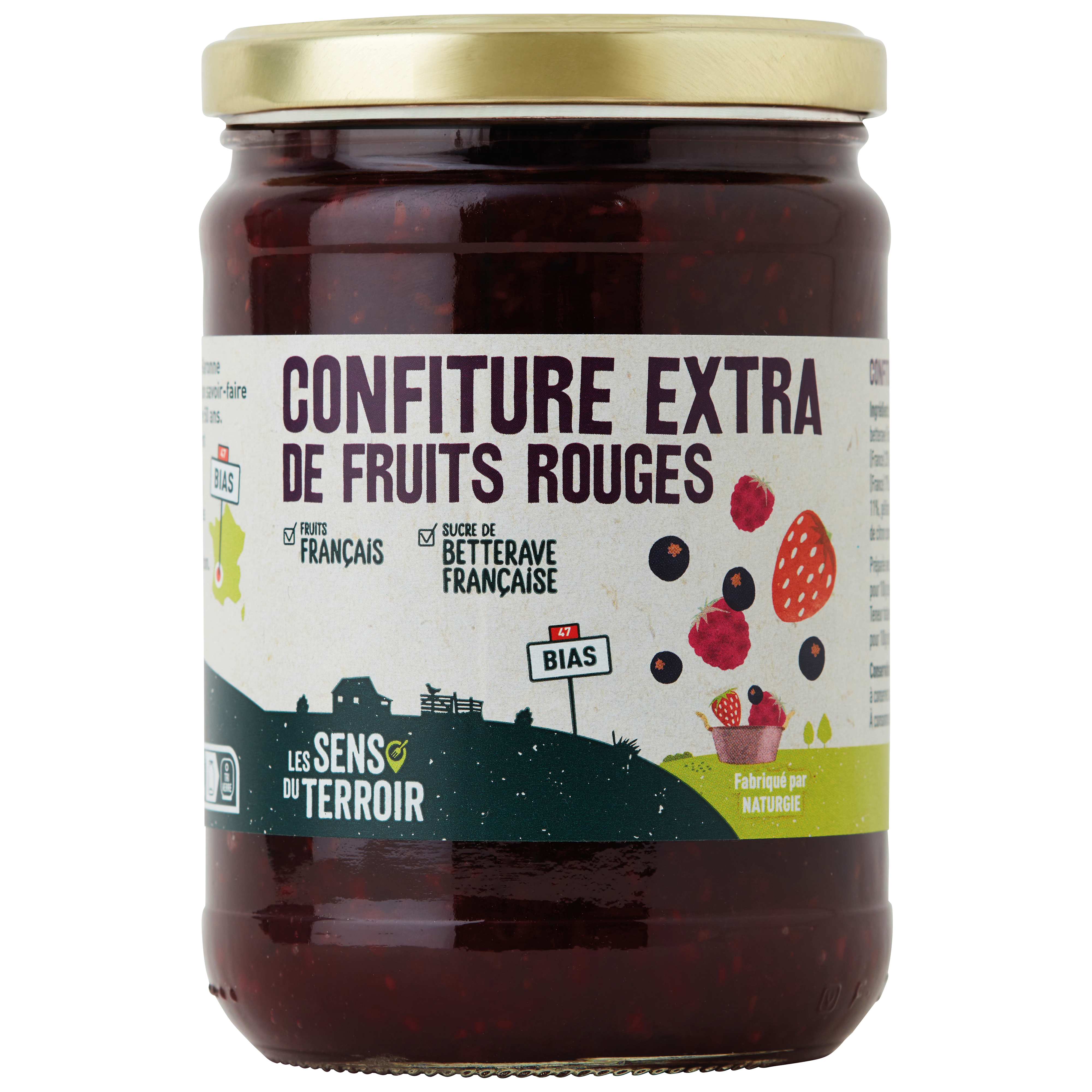 Les Sens du Terroir - Confiture extra de fruits rouges 660 g - Les Sens du Terroir