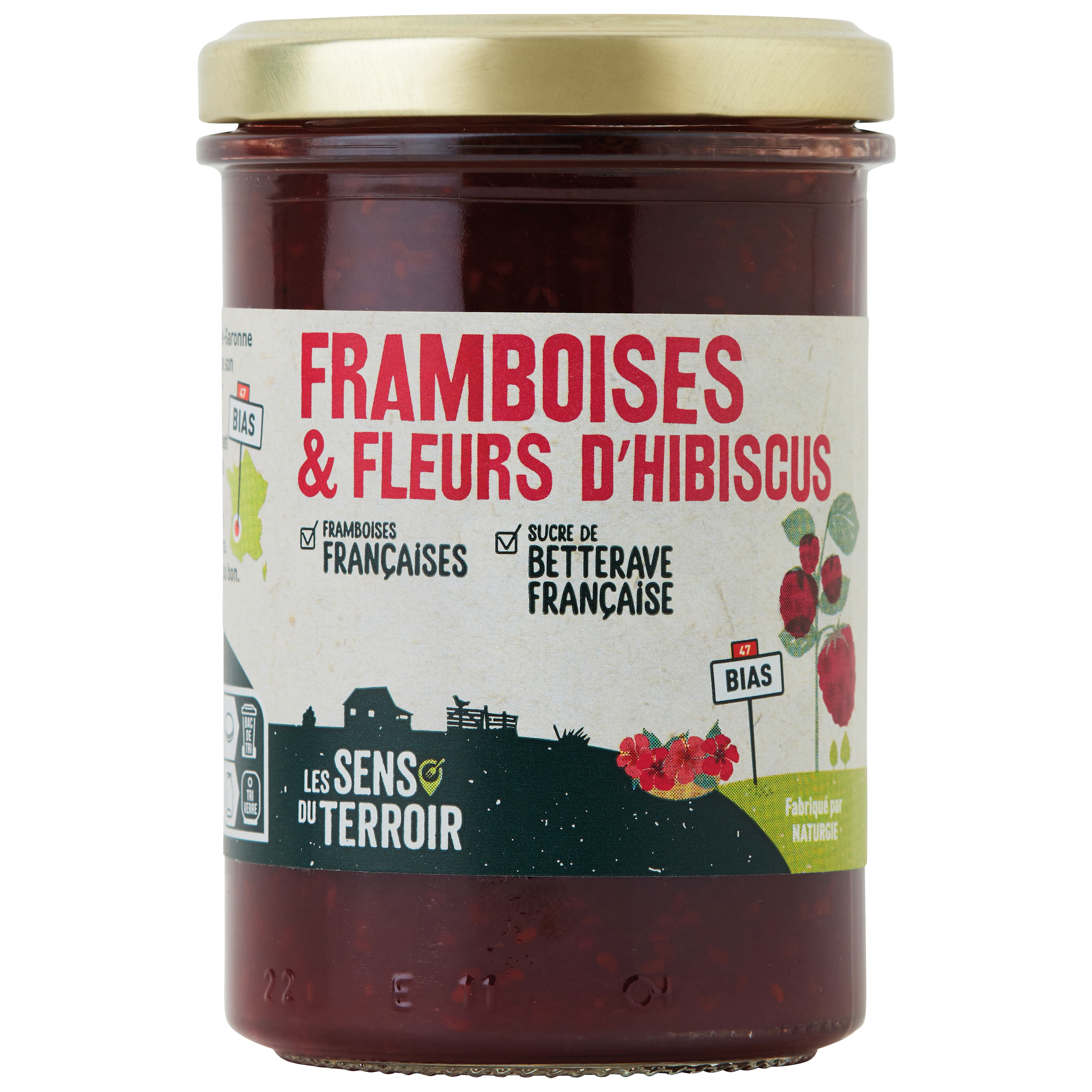 Les Sens du Terroir - Preparación frambuesas - flores de hibisco 230 g - Les Sens du Terroir